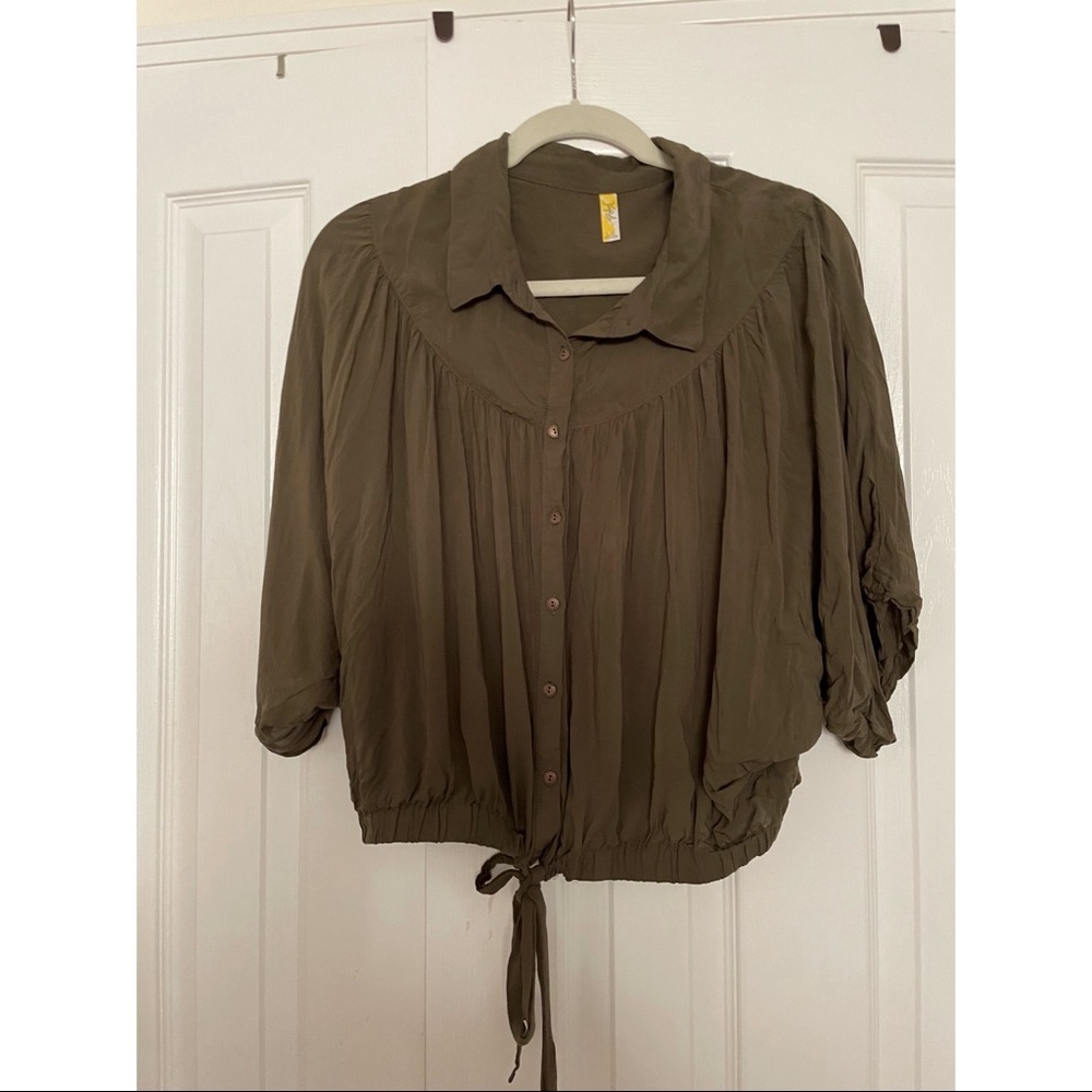 Free People | Green | Collared Shirt